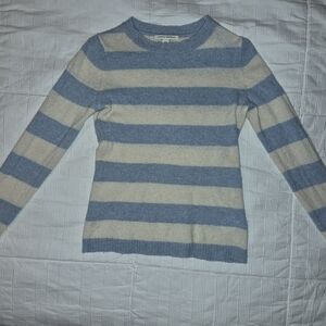 Banana Republic Striped Crewneck Sweater in Light Blue and Cream